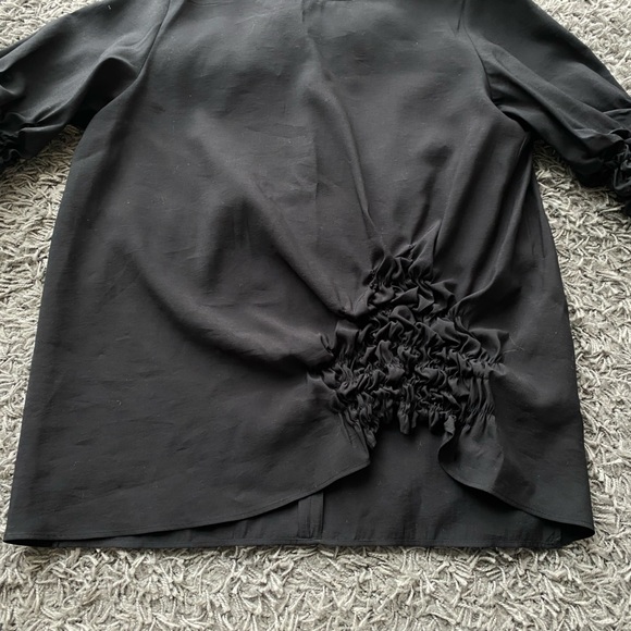 COS Black Ruched Modal Blouse - Picture 3 of 7